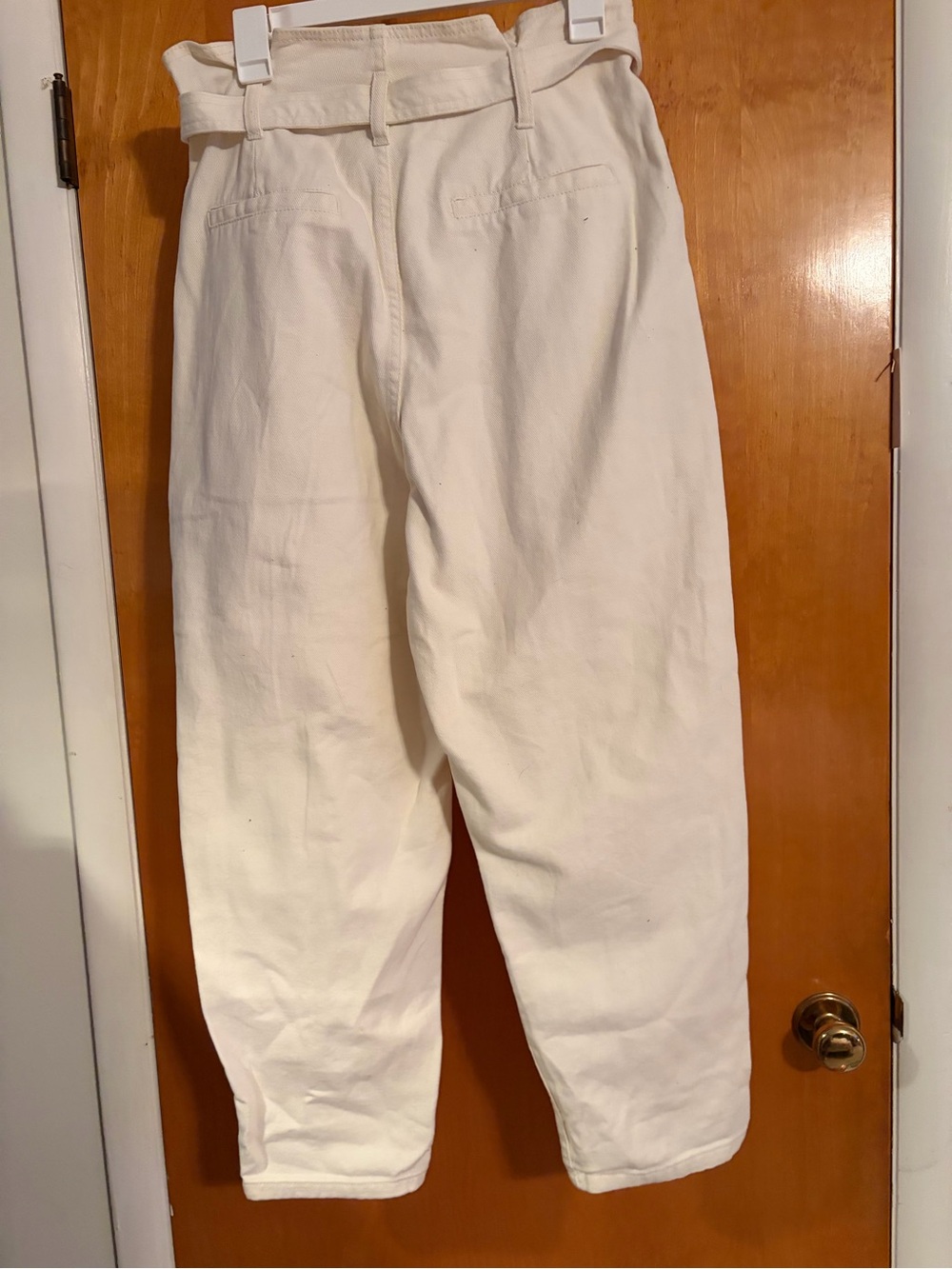 Primark Paperbag Waist High Rise Jeans in Ecru sz 10 - Picture 2 of 3